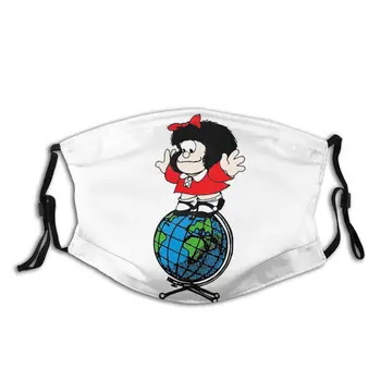 Mafalda Pasaulio Animacinių filmų Daugkartinio naudojimo Spausdintas Burnos, Veido Kaukė su filtru, Stabdžių Migla Šalto Įrodymas Žiemą apsauginis Dangtis Respiratorius