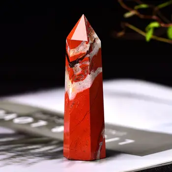 1PC Natūralus kvarco akmens Red Jasper kristalų šešiakampe vieno nurodė skiltyje Akmuo, mineralinis Chakra Gydymo Reiki Papuošalai