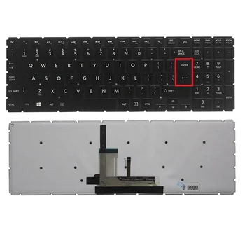 Naujas anglų klaviatūra Toshiba Satellite L50-B L55-S50 B-B L55DT-B S55-B MUMS/UI Nešiojamas juoda Klaviatūra su Apšvietimu