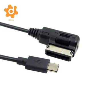 Dolity Patvarus USB-C USB 3.1 Tipas-C Įkroviklio Kabelį AMI Kordas Tinka Automobilį VW AUDI A3 A4 A5
