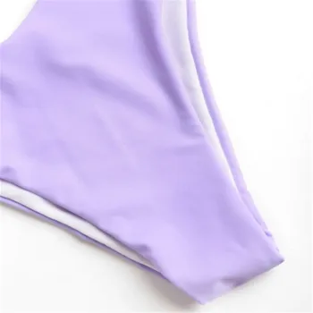 2021 naujas pasviręs petį, kietas spalvų Bikinio levandų maudymosi kostiumas seksualus padalinta paplūdimio sporto kostiumas Biquini maudymosi kostiumėlį