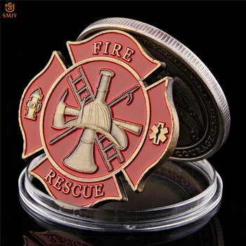 5VNT Amerikos Priešgaisrinės Gelbėjimo Tarnybos Žmonės JAV Metalo Ugniagesių Iššūkis Proginių Monetų Kolekciją Vertė