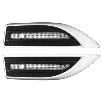 2x Universalus 3in1 Automobilio LED Ašmenys Sparno Pusėje Žymeklio Šviesa, Šviesos važiavimui Dieną Mandagumo Šviesos Kartotuvas Indikatorius Balos DRL Lempos