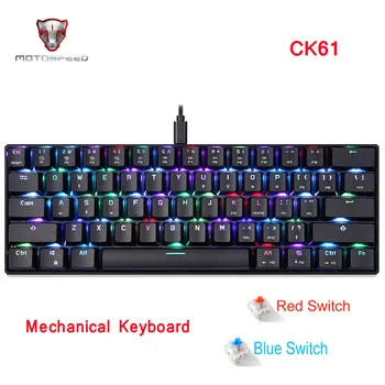 MOTOSPEED CK104 CK61 rusų anglų Mechaninė Klaviatūra RGB Apšvietimu, Anti-Šešėlius Žaidimų klaviatūrą Teclado Žaidimų Kompiuterį