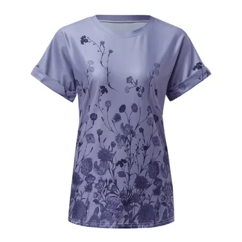 Moterų Tunika Plius Dydis Vintage marškinėliai Negabaritinių Neapibrėžta Harajuku Moterų trumpomis Rankovėmis Atspausdintas O-kaklo Viršūnes Tee marškinėliai Derliaus