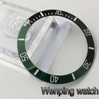 Naujas 38mm aukštos kokybės žalia/juoda keraminiai rėmelio Įterpti tinka 40mm žiūrėti atveju mens watch bezel