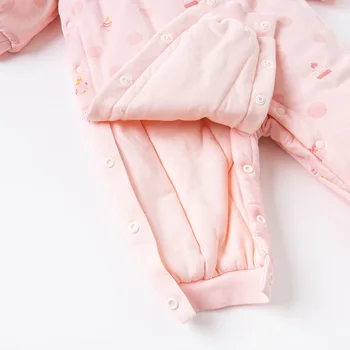 DBH15446 dave bella žiemos naujas gimęs kūdikis mergaičių mados lankas gėlių spausdinti jumpsuits kūdikiams, vaikiška drabužiai vaikams romper 1 vnt