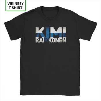 Žmogaus Kimi Raikkonen suomijos Vėliava T-Shirts Funky trumpomis Rankovėmis Drabužius, Medvilnės Tees Spausdinimo Lenktynių Automobilių T Shirts