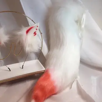 Aukštos Kokybės Rankų kumiho Plaukų Lankelis Anime Fox Žvėries Ausys Hairbands galvos Apdangalai Užsakymą COSPLAY Uodegą Dovana