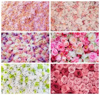 Laeacco Vestuvių Backdrops Rausvos Rožės, Gėlės Gėlių Sienos Gimtadienio Fotografijos Fonas Baby Shower Naujagimių Photozone