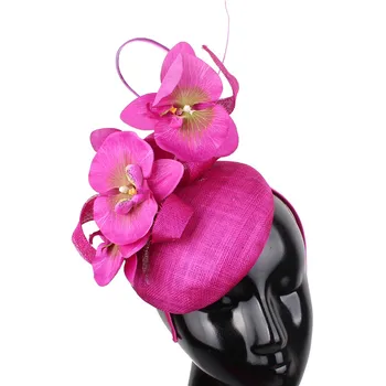 Aukštos Kokybės 4 -Layer Sinamay Vestuvių Gražus Fascinator Skrybėlės Moterų Elegantiškas Ponios Atveju, Galvos Apdangalai, Su Gėlių Plaukų Aksesuarai