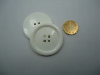 Nemokamas pristatymas 30pcs/daug 40mm balta mygtuką Dervos keturias akis didelis kailis dulkių sluoksnį mygtukus atgal diržo mygtukai 4cm