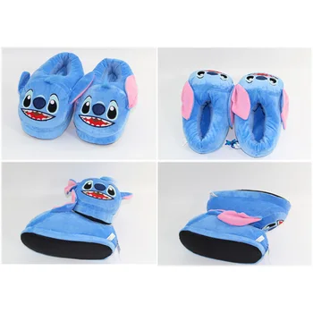Mezgimo Medvilnės šlepetės Disney anime Kūrybiškumą batai mielas Lilo & Stitch pliušinis flip flop Išlaikyti šiltas lėles vaikų gimtadienio dovanos