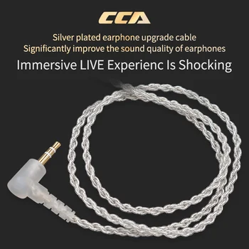 CCA Sidabro Padengtą Atnaujinti Kabelis, 3.5 Mm Audio Kabelis, 4 Core 2 Pin Originalių Ausinių Laidą 