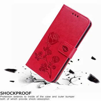 Prabangus Odinis Apversti Knygos stilius Atveju Xiaomi Mi 6X / Mi A2 Lite Rožių Gėlių Piniginės Stovėti Kortelės Turėtojas Atveju Telefono Krepšys