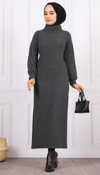 Golfo Modelio Suknelė, Hijab Juoda-Balta Moteris ilgais Žiemos Abaja امرأة ستر Rudenį arabų Marocian turkijos Suknelė Dubajaus Mados