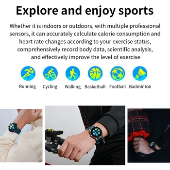 LIGE, prabangus, Verslo, Sporto smart watch Vyrų visame ekrane palieskite 