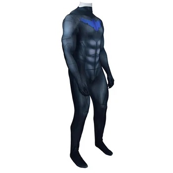 Superherojus Nightwing Cosplay Kostiumų Zentai Dick Grayson Robin Bodysuit 3D Atspausdintas Suaugusiems Vaikams vientisas Jumpsuits