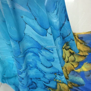 3 spalvos gradientas plunksnų spausdinti šifono rankovėmis marškinėliai suknelė bohemijos pajūrio atostogų sijonas šalikas medžiaga patogiai