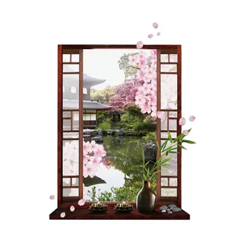Karšto 3D Lange Sakura Persikų Žiedų, Gėlių Meno Siena Lipdukas Nuimamas Decal Freskos