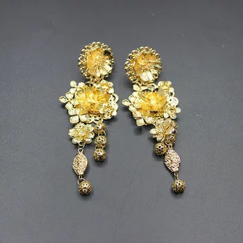 2019 Baroko Teismas Karūnos geometrinis metalo perlas lankelis Europos ir Amerikos retro Baroko aukso žiedų šukuosena hoopas auskarai