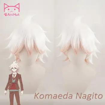 【AniHut】Komaeda Nagito Perukas Danganronpa Cosplay Perukas Anime Cosplay Plaukų Sintetinių Atsparus Karščiui Plaukų Komaeda Nagito Cosplay