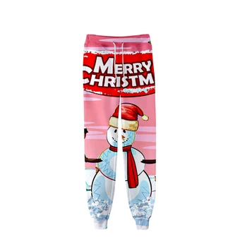 Kalėdų Kelnės 3D Jogger Ziajać Moterų, Vyrų Kelnės Harajuku Sweatpants Unisex Ilgas Kelnes Linksmų Kalėdų Drabužiai