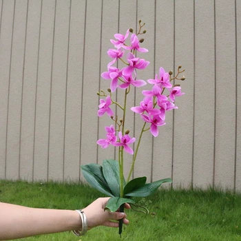 Dirbtinių Gėlių Nekilnojamojo Touch Latekso Orchidėjų Žiedų su Lapais Vestuvių Dekoravimas Flores