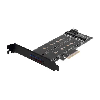 PCI-E 4X NGFF SSD Adapterio plokštę B-key+M-key M. 2 NGFF+NVME Dviguba Sąsaja PCIE Adapteris Kortelės