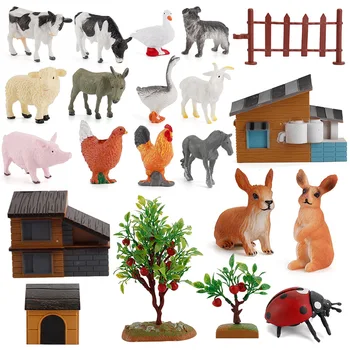 Ūkio Ekrano Modelis Smulkių Gyvūnų Modeliavimas Gyvūnų Modelio Vaikų Žaislai Veiksmų Skaičiai Nustatyti Figūrėlės Žaislai Vaikams, Dovana, Žaislai Berniukams