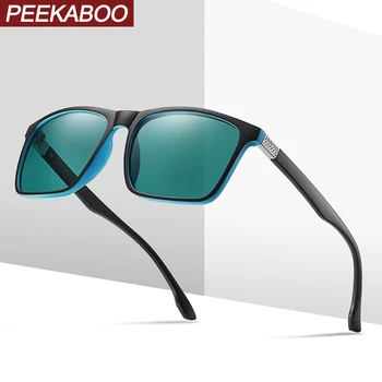 Peekaboo vairavimo aikštė akiniai nuo saulės vyrams poliarizuota tr90 rėmelis klasikinis retro saulės akiniai vyrų ultralight uv400 žalia juoda