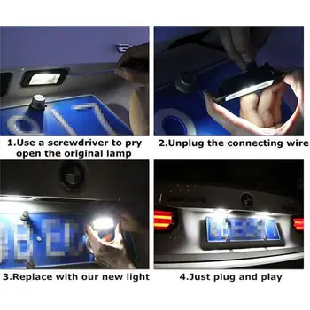 Praktinių 2VNT 18 LED Klaidų Licenciją Plokštelės Šviesos Žibintas, Skirtas Audi A3 A4 A5 A6 A8 B6 B7 Q7 lempos lemputė lemputės lampe Didmeninė CSV
