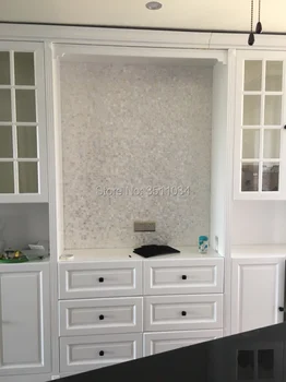 Lipnios 3D Meno Besiūlių white shell mozaikos plytelės perlamutru Sienos Plytų Virtuvės Backsplashes, Vonios Sienos