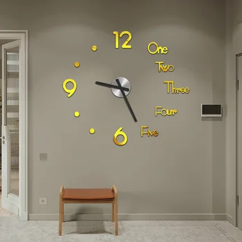 Akrilo 3D Modernus Laikrodis Siena Lipdukas Namų Kambarį Apdaila Sienos Lipdukas Sieninis Laikrodis Lipdukas