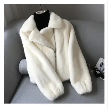 Audinės kailiniai paltai moterims trumpas žiemos 2020 naujas mados audinės kailis žieminis paltas žieminis paltas moterų plius dydis Užtrauktukas Storio