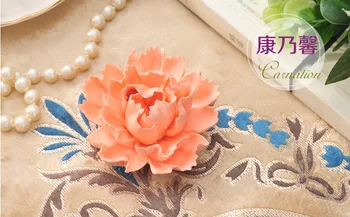 Keramikos 3D Sienų Lipduko Rose Chrysanthe Gėlių Sienų Apdailai Kabinti Kablys Dekoro Kūrybos Namų Veranda, TV Foną, Pakabukas