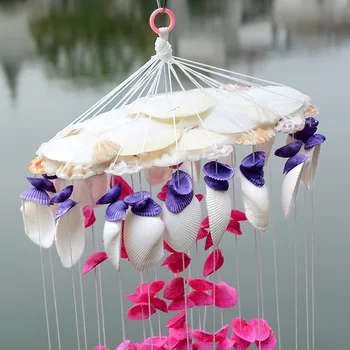 Shuangyong spalva shell vėjo bell Viduržemio jūros regiono stiliaus namų dovana apdailos vėjo varpelis