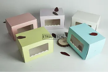 Cake dėžutėje su langeliu šveicarijos roll torto dėžės kraft popieriaus kepimo pakuotės, dėžutės vestuvių vaikams gimtadienio prekes