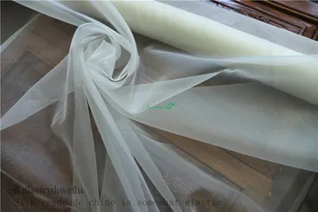 šilko šifono Eugenijus marlės audinio, skeleto standus vestuvių suknelė bridesmaid, pokylių mulberry šilko Balta pieno baltumo