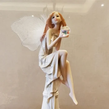 Europos Gėlių Fėja figūrėlės Dervos Angelas Miniatiūrinė Skulptūra, Meno ir Amatų, pasakos sodo Namų Puošybai Vestuvių Dovanos