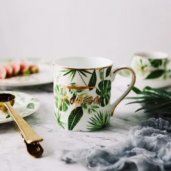 Geriausi Aukso Smūgių Žalia Plat Naujo Dizaino Porceliano Kavos Latte Puodelis Spausdinimo Teacup Keramikos Arbatos Puodelio Kaulų Kinija Vandens Drinkware