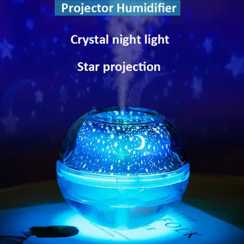 Crystal Žvaigždėto Dangaus Projekcija Drėkintuvas Didelės Talpos Spalvinga Naktį Šviesos Drėkintuvai Atmosfera, Šviesos, Oro Valytuvas