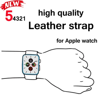 Dirželis Apple watch band 5 4 44mm 40mm Aukštos kokybės odos correa iwatch 4 3 2 42mm 38mm Apyrankė 