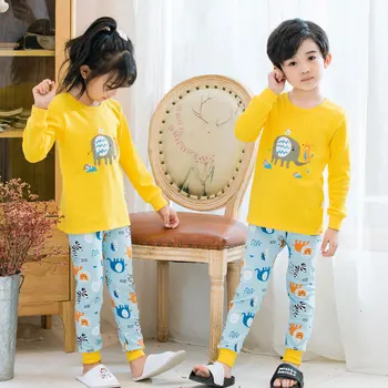 Vaikai Berniukai Sleepwear baby girl pavasario medvilnės rinkiniai Vaikams Homewear Pižama Berniukui, Pižamos naktiniai drabužiai longjohns paauglių drabužių