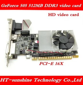 Originalus ardyti GF505 HD vaizdo plokštė Sapphire GeForce 505 512MB DDR3 PCI-E office grafika kortelės 1pcs nemokamas pristatymas