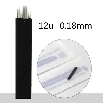 0.18 mm, Juodos spalvos Nano flex 12u/14u/16u/18u/21 U Formos Microblading Adatos Tebori Microblading Permannet Vadovas Pen