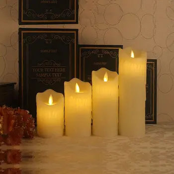 1 pc Nuotolinis Valdymas, LED Elektroniniai Flameless Žvakių Šviesos Modeliavimo Liepsna Mirksi Žvakių Lempomis, Vestuves Apdaila