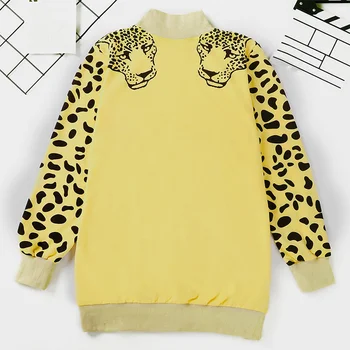 Leopard Galvą Spausdinti Moterų 's Hoodies Suknelė Golfo Prarasti Palaidinukė Moterų 2020 M. Pavasarį, Rudenį Streetwear Puloveriai Viršūnes Moteris
