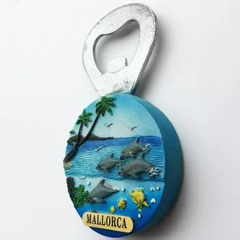 BABELEMI Dervos 3D Ispanija Suvenyrai, Maljorka Delfinų Šaldytuvas Magnetai, Šaldytuvas Magnetai Lipdukai Butelio Atidarytuvas Namų Puošybai