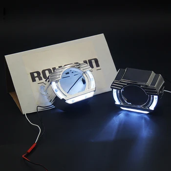 ROYALIN LED DRL Angel Eyes priekinis žibintas Lęšiai Gaubtus, 2.0 colių, Bi Xenon Projektorius Halo Žiedai Slepia Auto Žibintas Mokymai 